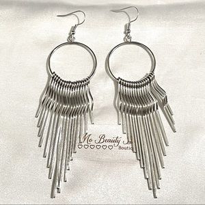 Silver Tassel Drop Earrings